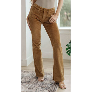 Judy Blue Camel Corduroy Bootcut Pants Mid Rise Stretch Plus Size 18W